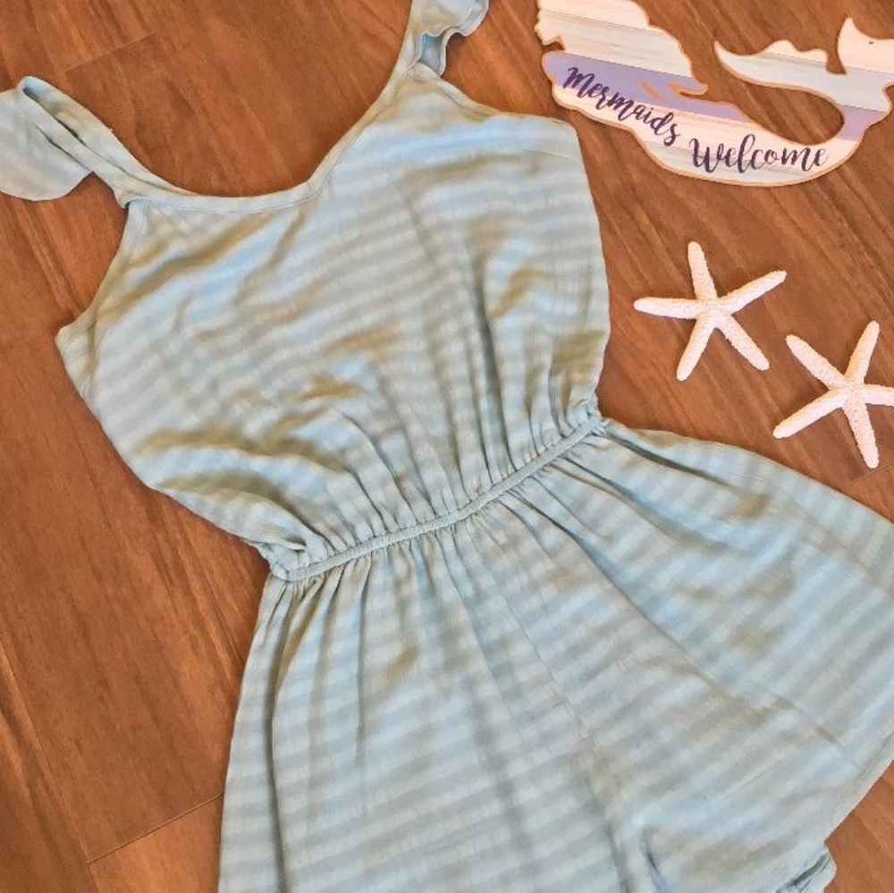 LAST ONE ❗CURRENT AIR Anthro Chic Seafoam Romper - Picture 3 of 6